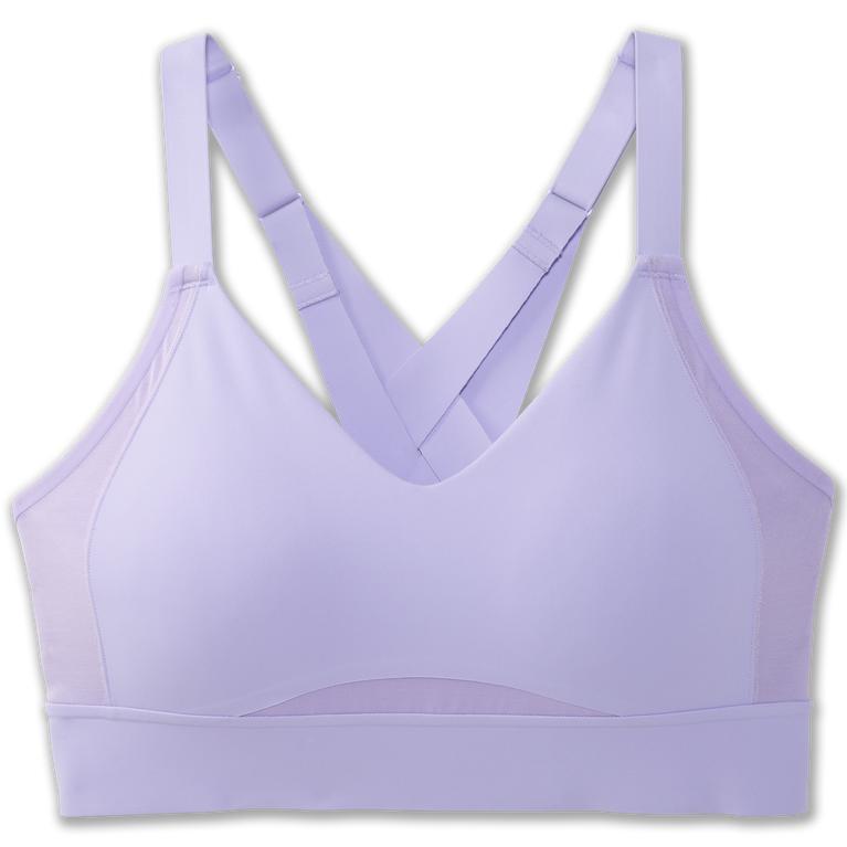 Brooks Women's DRIVE INTERLACE Sports Bras - Lavender Purple/Violet Dash - Canada (PFIKL-0718)